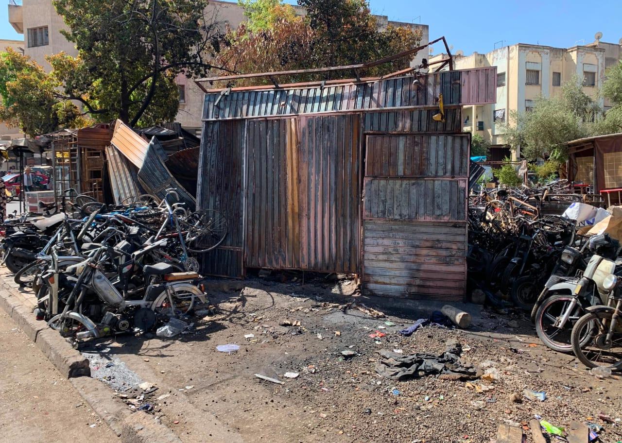 فاس..حريق مهول يلتهم محلا للدراجات النارية بعوينة الحجاج